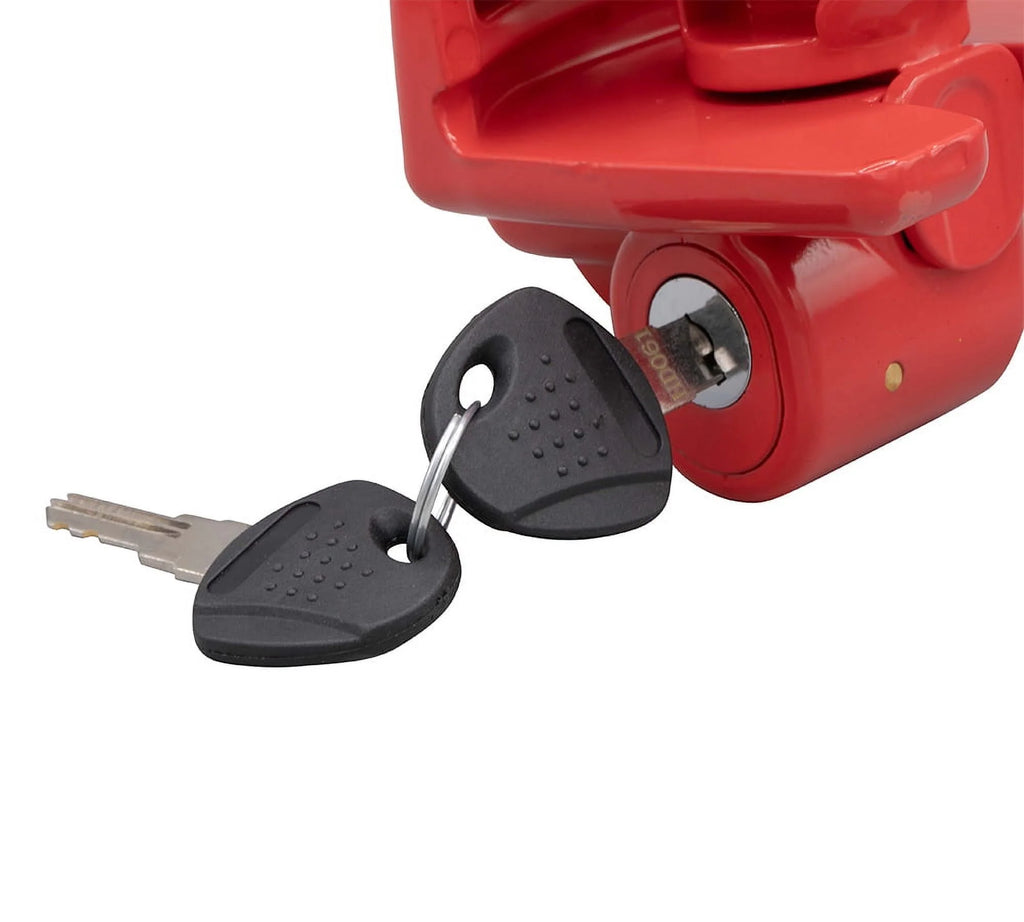 Red Steel Trailer Ball Hitch Lock L48083