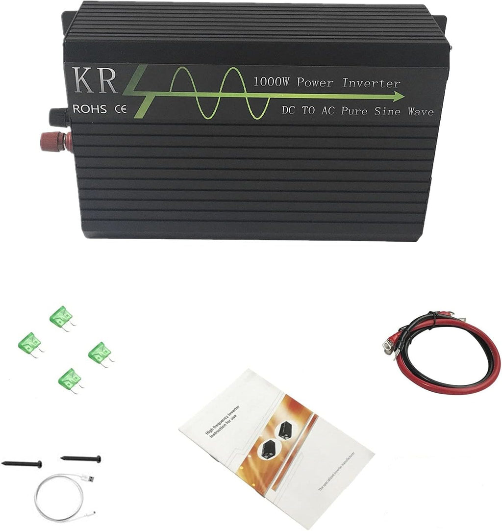1000W Pure Sine Wave Power Inverter 12V DC to 110V AC with USB Port O769086