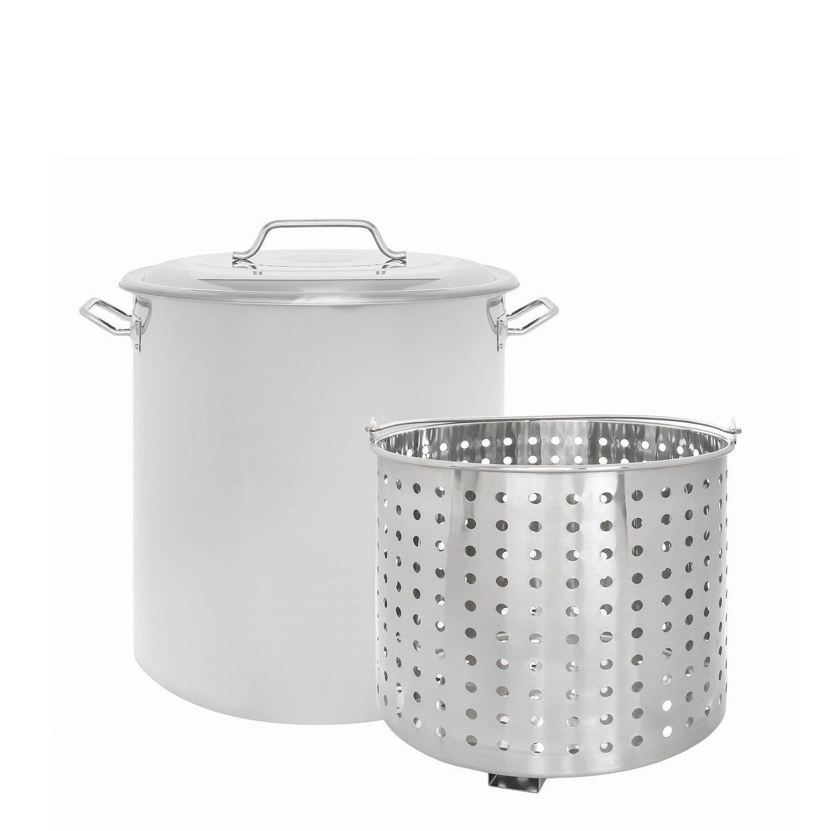 160 Quart Stainless Steel Stock Pot with Steamer Basket B38547