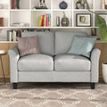 Light Gray Linen Double Seat Sofa E76857