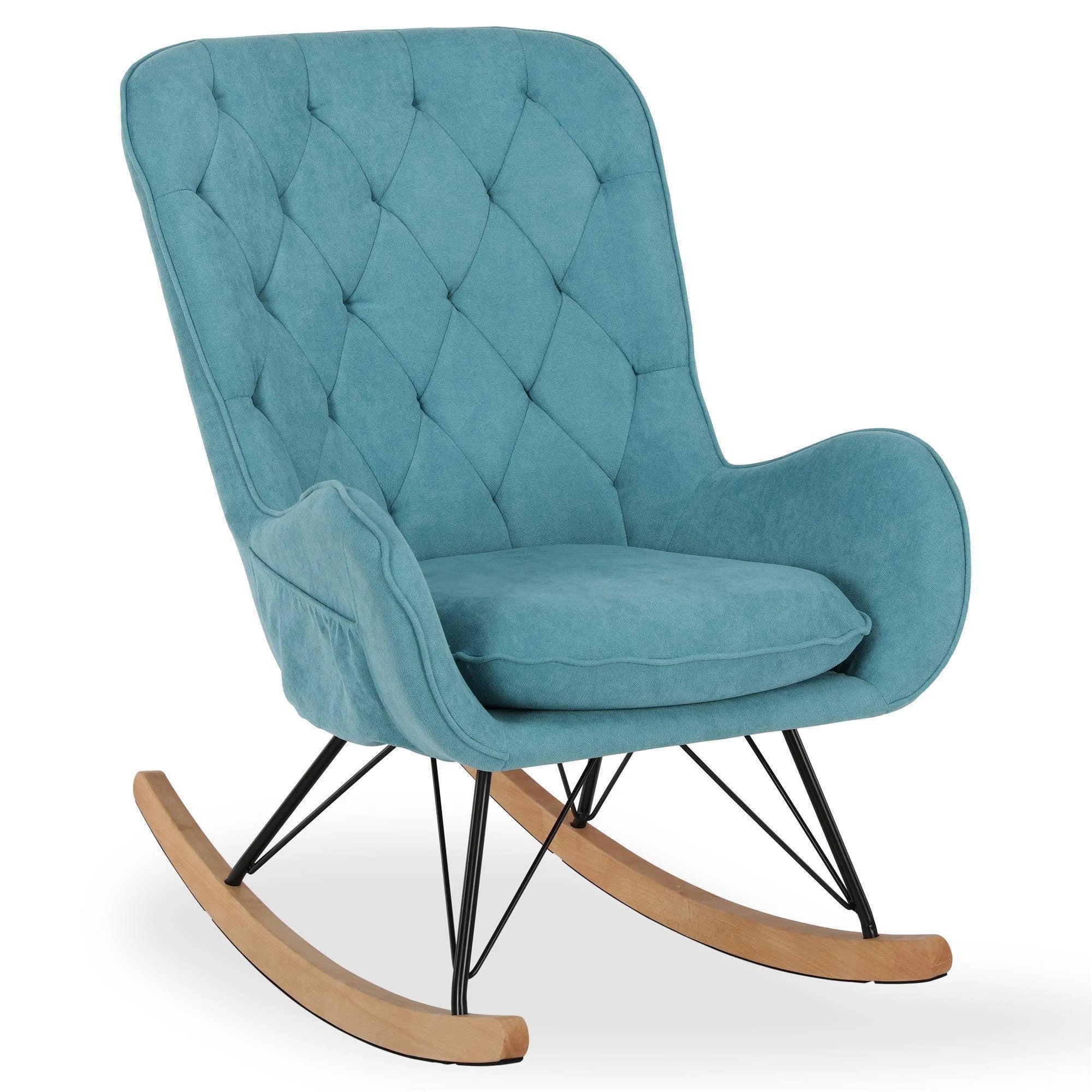 Blue Rocker Chair with Side Storage Pockets H539530