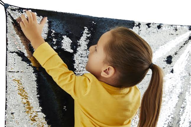 Sensory Sequin Panel, 24 x 36 Inches, Blue/Silver S266