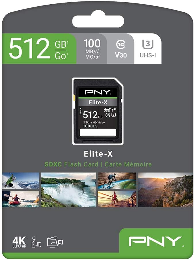 512GB Elite-X Class 10 U3 V30 SDXC Flash Memory Card E9611