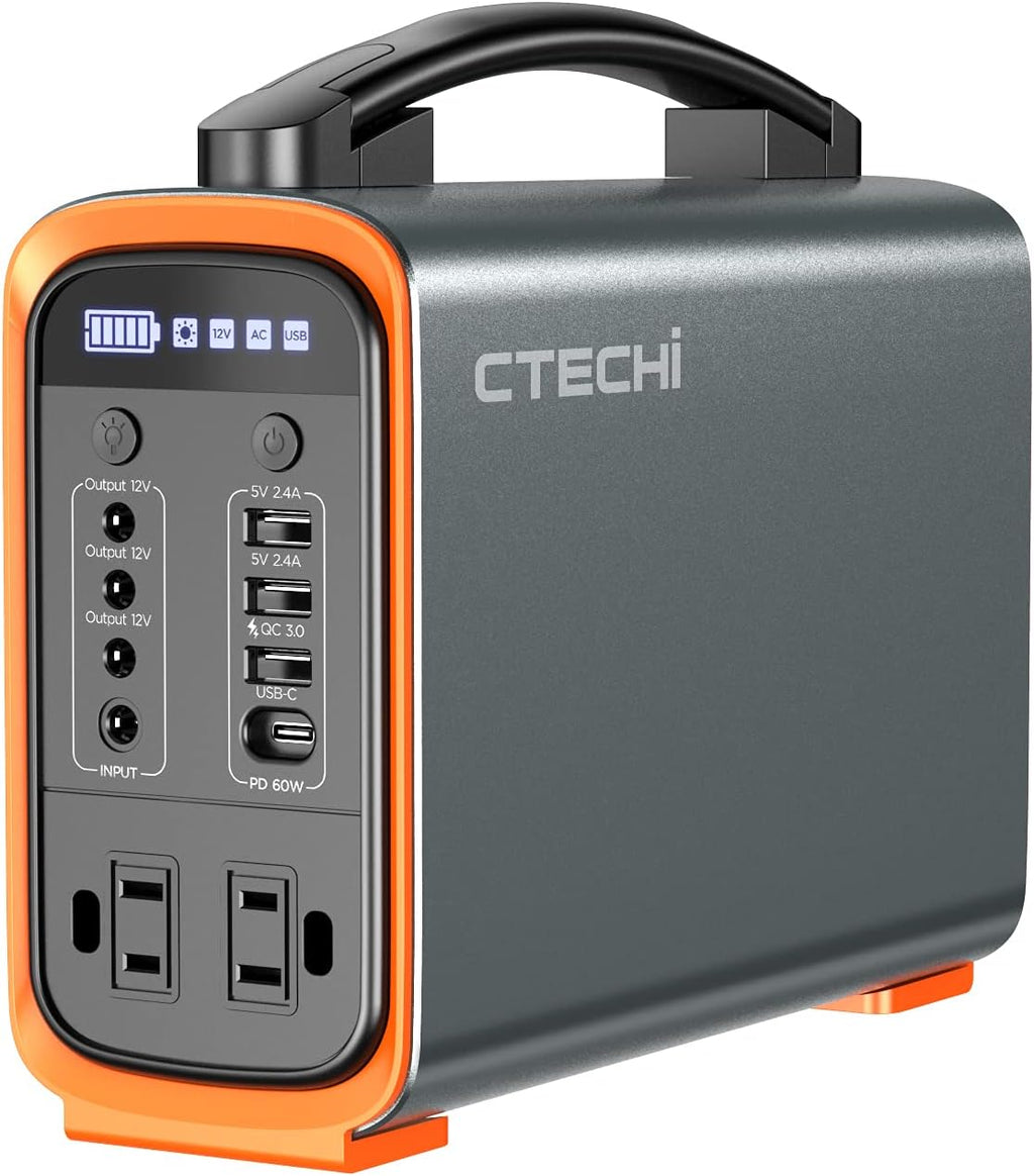 Portable Power Station 240Wh LiFePo4 Battery Backup 200W 9-Port LED Light D5998