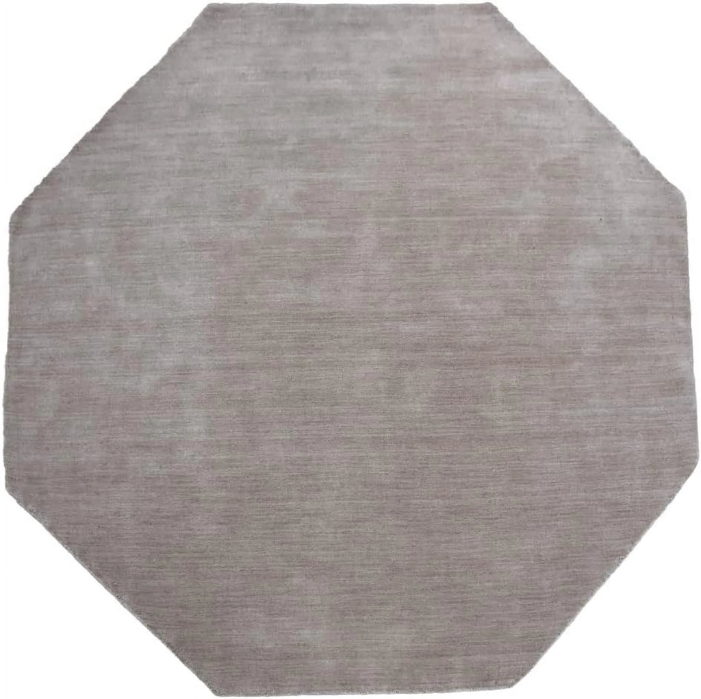 Beige Wool Octagon Area Rug I511573