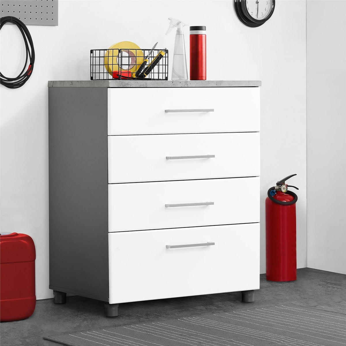 White 4 Drawer Base Cabinet P132