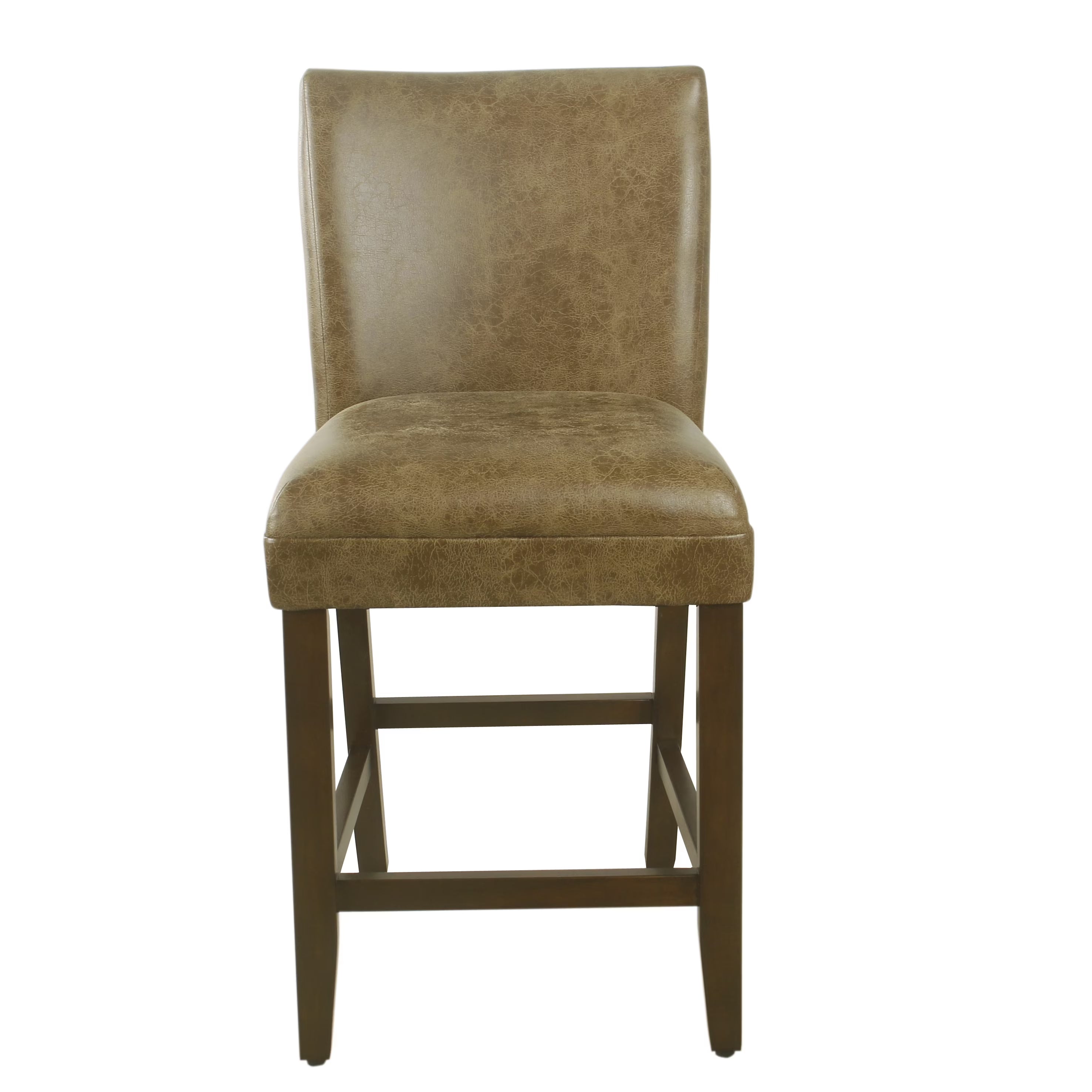 Distressed Brown Faux Leather Barstool M3642