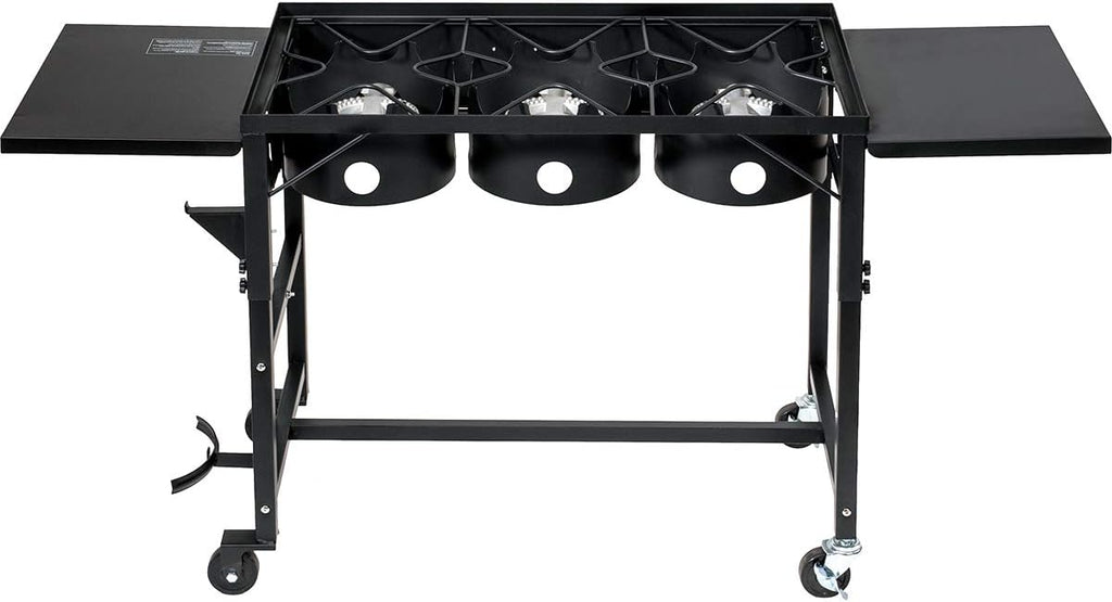 Portable Propane Triple-Burner Outdoor Camp Stove with Regulator A23791