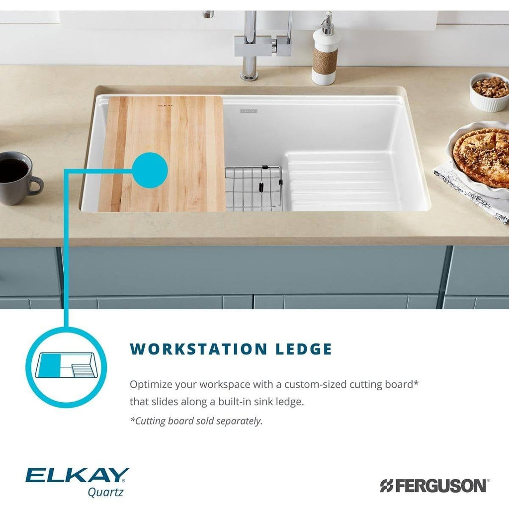 Quartz Composite Undermount Single Basin Kitchen Sink W99854