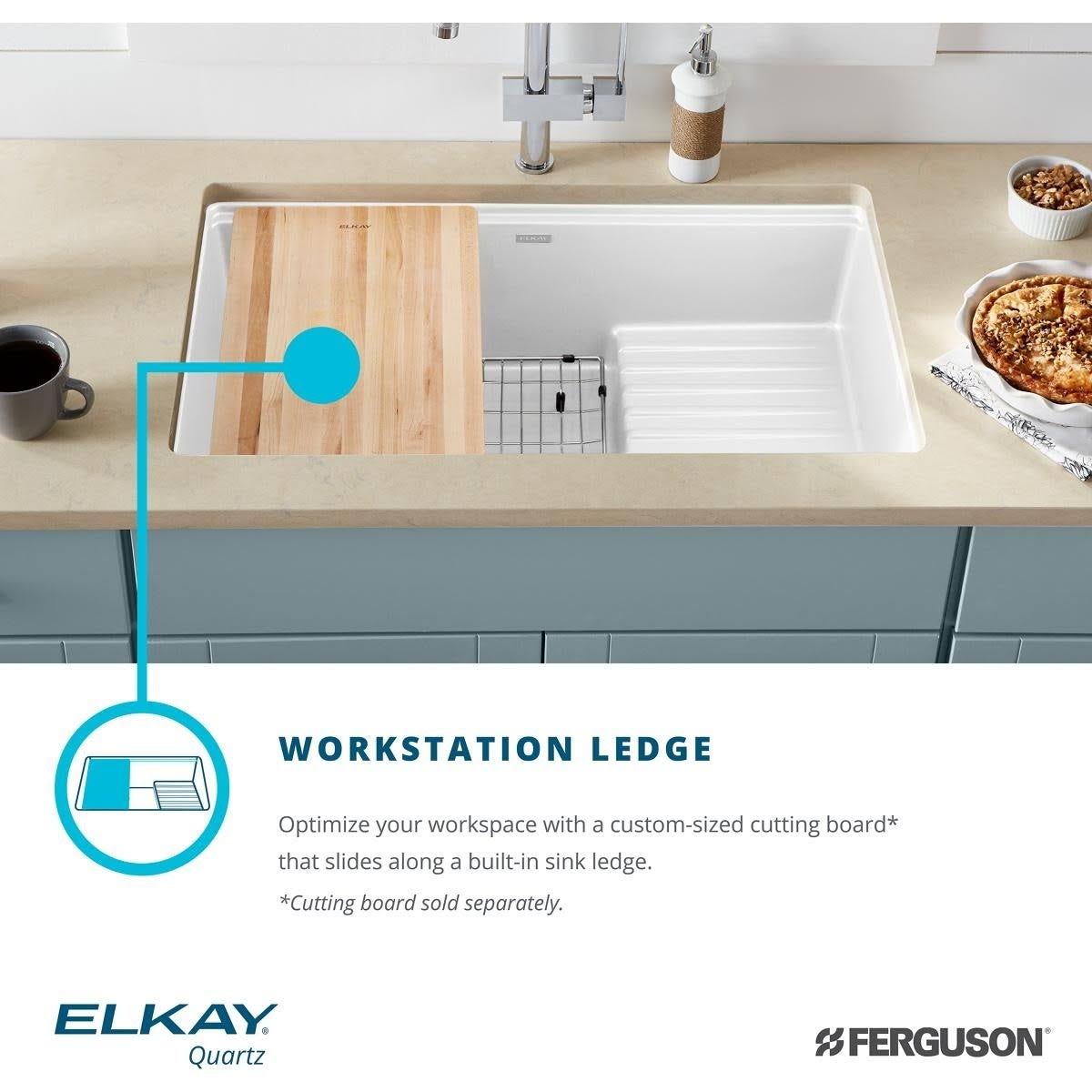 Quartz Composite Undermount Single Basin Kitchen Sink W99854