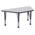 24in x 48in Trapezoid T-Mold Adjustable Activity Table with Chunky Leg - Gray/Navy R718