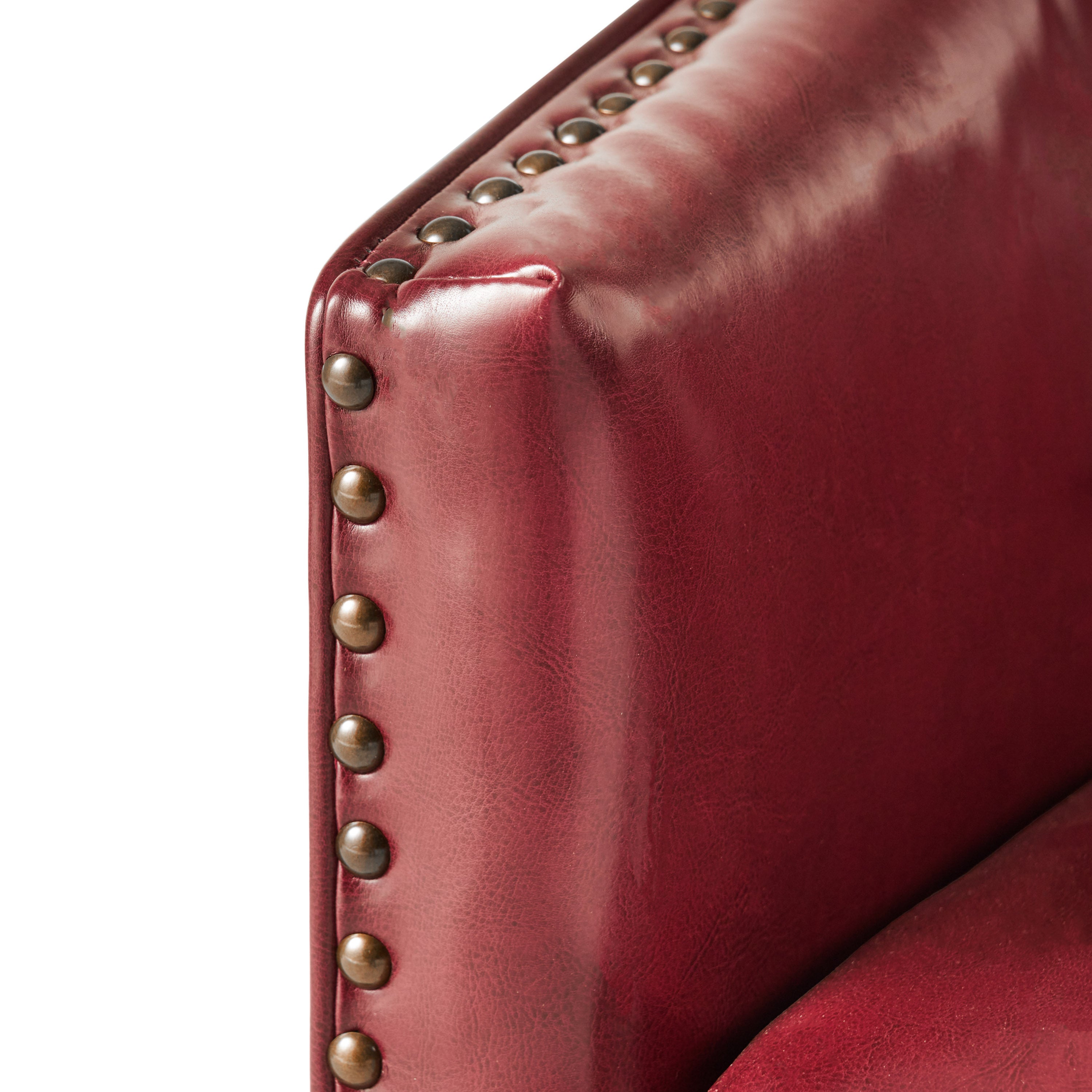 Bonded Leather Club Accent Chair, Oxblood Red V522912
