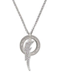 Clear Crystal Lightning Bolt Ring Necklace O65658
