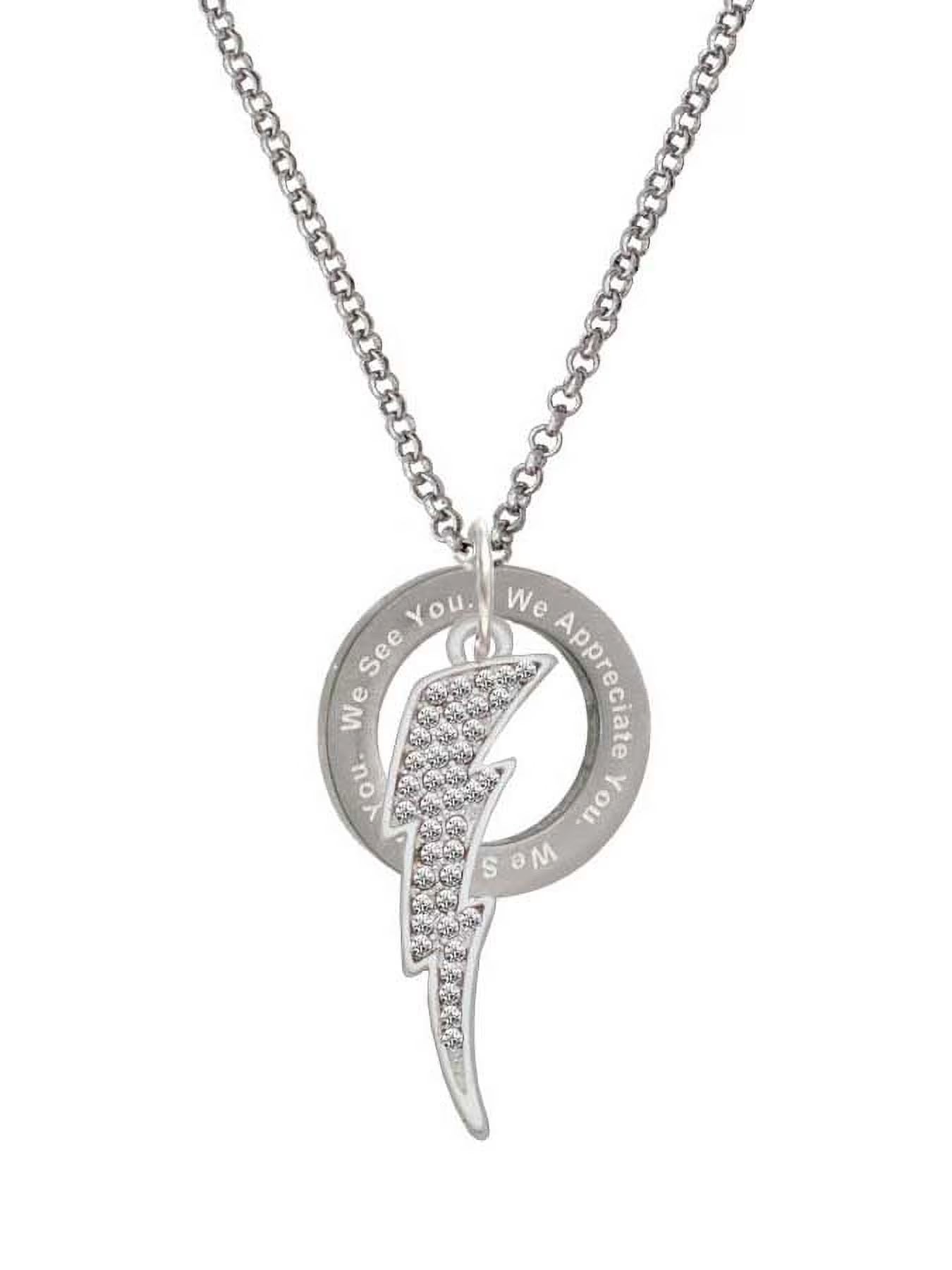 Clear Crystal Lightning Bolt Ring Necklace O65658