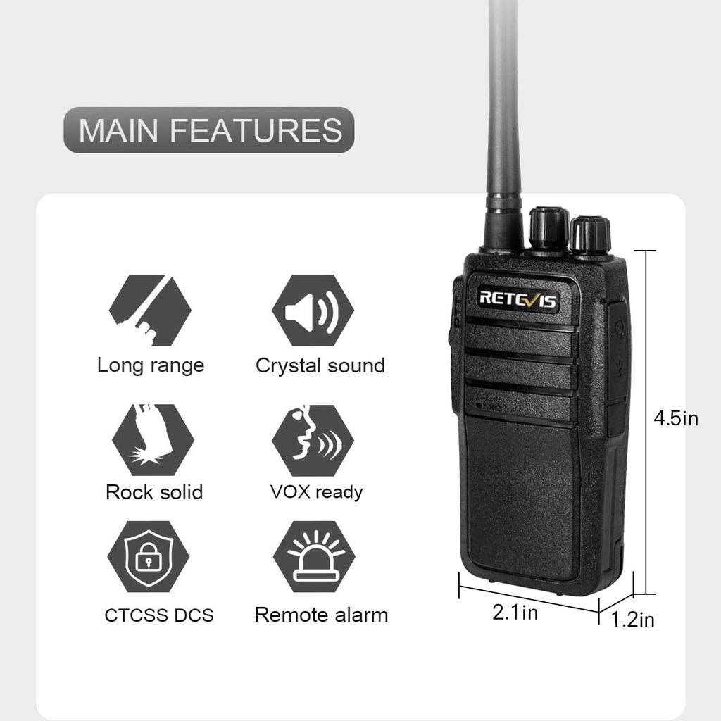 Case of 4 Rechargeable Two Way Radios 16 Channels VOX Hands Free P806451