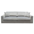 Platinum Grey Velvet Sofa with Tufted Outside Detail & Silver Metal Trim U796114