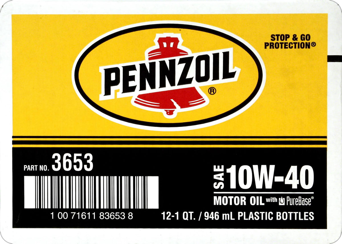 SAE 10W-40 Motor Oil, 12 pack, 1 qt bottles C177650