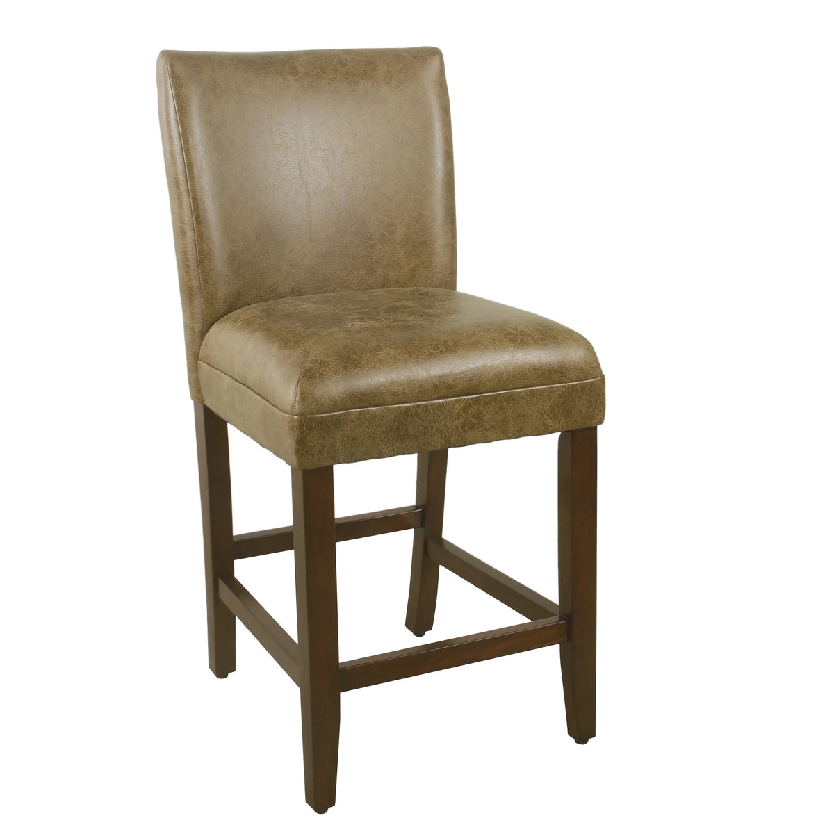 Distressed Brown Faux Leather Barstool M3642