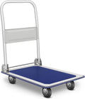 Blue Folding Platform Truck with 24x36 Inch Flatbed Surface G298