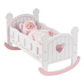White Wooden Doll Cradle Rocking Doll Bed Q316318