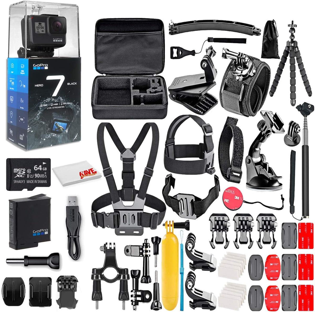 50 Piece Accessory Kit Waterproof Action Camera with Touch Screen U9195